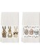 Stripe Rabbit Bunny Eggs Easter Kitchen Towels Dish Towels, 16x23 Inch Spring Decoration Hand Towels Set of 2