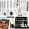 34-Piece Heavy Duty BBQ Grill Accessories Set &ndash; Stainless Steel Outdoor Barbecue Tool Kit with Carry Bag, Heat-Resistant Gloves, Skewers &amp; Corn Holders for Camping, Backyard &amp; Gifts