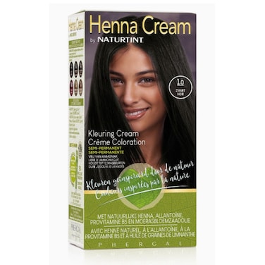 Naturtint Henna Cream, 1.0 Black, Natural Hair Color, 150 ml