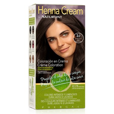 Naturtint Henna Cream, 3.0 Dark Chestnut Brown, Natural Hair Color, 150 ml