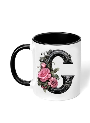 Ceramic Coffee Mug with Initial Design Printed Gift for Coffee and Tea Lovers 11 Oz alphabet C