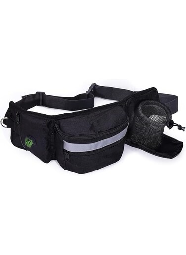 Oasisgalore Dog Treat Pouch Dog Walking Fanny Pack, Treat Pouches for Pet Training with Waist Belt, Treat Bag for Dog Training Treat Pouch, Dog Treat Bags Training Pouch, Black