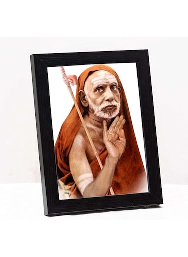 zig zag Kanchi Mahaperiyava Ji Photo Frame   Jagadguru Shri Chandrasekharendra Saraswati Mahaswamigal Picture Wall / Table Frame Size Small (6x8 inches, Acrylic Glass)