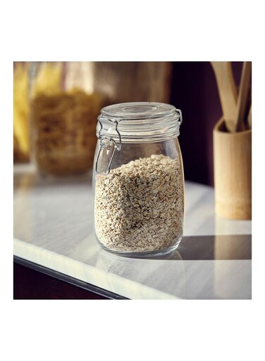 Box Atlanta Glass Canister With Metal Clip Clear 900ml