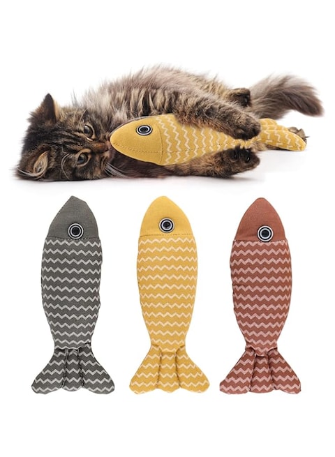 3 Pack Catnip Toy, Fish Cat Toy, Cat Chew Toy Bite Resistant Catnip Toys for Cats, Catnip Cat Toys, Cat Teething Chew Toy (A-3 PCS)
