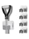 Aputue Mop Broom Holder, 4 Pcs Stainless Steel Mop and Broom Holder Wall Mount, Self Adhesive No-Drilling Mop Holder Wall Mounted, Heavy Duty Hook Hanger for Home, Kitchen, Garden, Bathroom