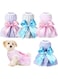 Reginary 4 Pieces Dog Dresses for Small Medium Dogs Puppy Clothes Summer Princess Pet Dresses Girl Female Doggie Tutu Skirt Apparel for Chihuahua Yorkies Pup Cat Outfit(Medium)