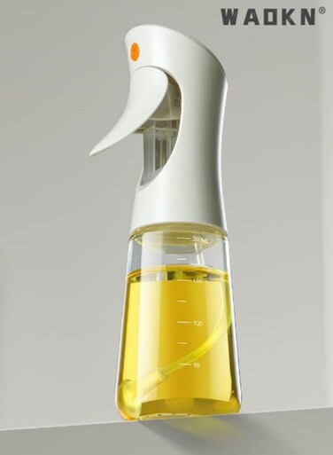 White Spray Oil Dispenser for Kitchen,200ml Food Grade Mist Sprayer,Oil Bottle,Leak-Proof, Ideal for Cooking and Seasoning, Easy to Use, Essential for Healthy Oil Control, Kitchen Tool
