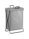 Laundry Basket, 48L Foldable Laundry Basket with Stainless Steel Frame, Portable Clothes Basket Storage, Dirty Clothes Basket Storage, Laundry Hamper Bag Washing Bin Clothes Bag, 35 * 25 * 55cm, Grey