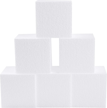 CRAFT MAGIC 6Pc Craft Foam Block - 4X4X4 Eps Polystyrene Blocks For Crafting, Modeling, Art Projects And Floral Arrangements Sculpting Diy School &amp; Home