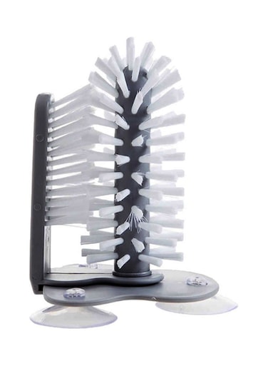 Double Sided Bristle Brush White/Grey