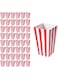 Khazna 48Pcs Popcorn Boxes, Snack Containers for Carnival Party Supplies, Movie Night, Birthdays, Red and White colour (Stripe)