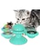 WinCheer Interactive Cat Toys with Suction Cup, Windmill Cats Toy Soft Scratch Hair Brush Silicone Transparent Ball Washable Cat Grooming Shedding Massage for Pet Cats (Blue)