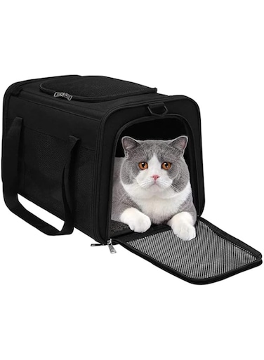 Gliron Soft Sided Pet Travel Carrier Bag (Black)