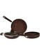 Nirlon Aluminum Woody Cookware Set, Brown, 4 Pieces