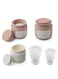 Storage Box with Lids Candle Jar Molds Set, Creative Silicone Vessels Pot Molds, Concrete Round Stripe Cover Bottle Making Moulds for Holder