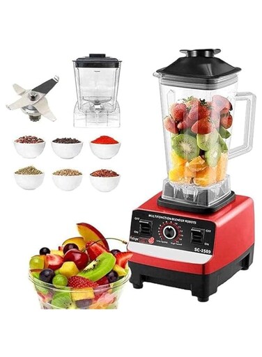 Blender Juicer Smoothie Maker, Heavy Duty Mixer Grinder Stainless Steel Blades, 2.5L Jar,5500w, Ice Crushing, Nuts, Seeds. German Technology Ideal for Smoothies, Shakes, Purees, Grinding.[3PIN Plug]