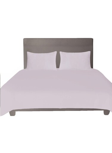 Smart Flat Bed Sheet Plain Cotton Bed Sheet with Pillow Covers (50x70cm) Light Grey