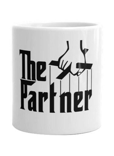 Print The Partner Printed Mug White/Black