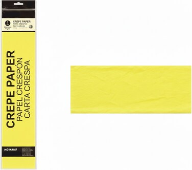 MOTARRO ME032-30 Crepe Paper Roll, Bright Yellow, Stretchable Craft Paper for Decorations, DIY Projects, Party &amp; Classroom Use