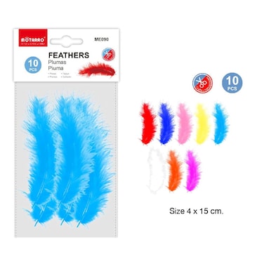 MOTARRO 10PCS Craft Feathers Set ME090 &ndash; Natural &amp; Dyed Feathers for DIY Art Projects, School Crafts, Home D&eacute;cor &amp; Costume Making