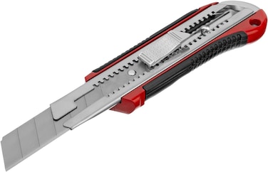 MTX Retractable Blade Knife, 25mm, Reinforced Metal Rail, Rubber-Coated Metal Handle