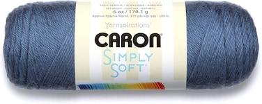 Caron Simply Soft Solids Yarn Medium Gauge 100% Acrylic - 6 oz - Country Blue - Machine Wash &amp; Dry