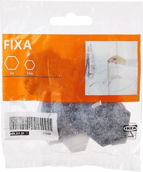 Ikea FIXA Stick-on Floor Protectors Set of 20, Grey