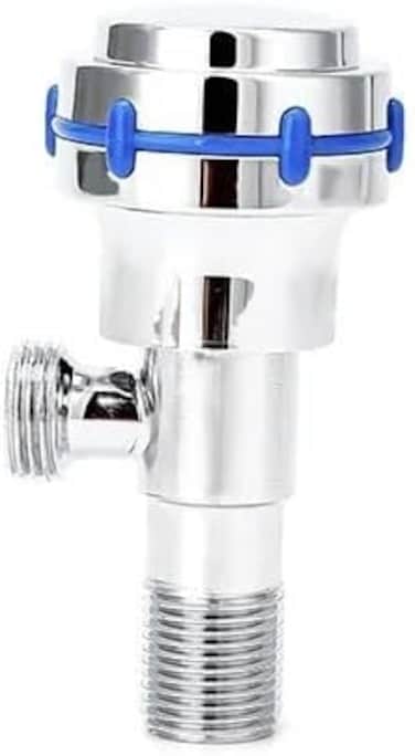 AL ARQAM 1/2" Italian Angle Valve with Round Knob, Blue Zinc Plated, 200g - Durable Brass Body for Plumbing and Water Control (Made in Italy)