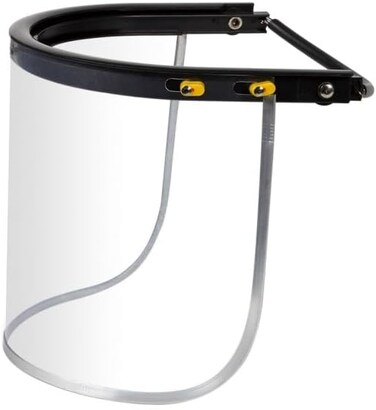 AL ARQAM Face Shield Visor with spring bracket and aluminium edges for face protection against Liquid splashes, flying objects, riding grinding chips - Clear