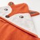 YALLABUYIT Towel with hood, fox shaped/orange, 70x140 cm