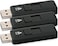 V7 USB 2.0 Flash Drive 4GB (3 Pack) - Black (International Version)