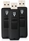 V7 USB 2.0 Flash Drive 4GB (3 Pack) - Black (International Version)