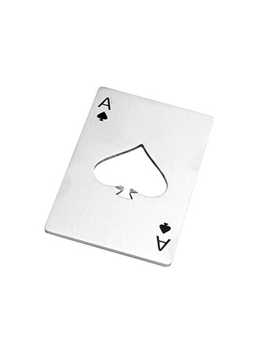 Card Size Bottle Opener Silvery 3.35x2.17x0.05inch