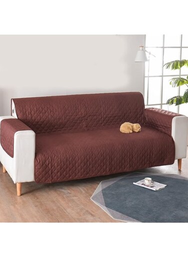 XYWML 1/2/3 Seater Sofa Cover Quilted Anti-wear Anti-Slip Couch Recliner Furniture Protector (Color : Coffee, Size : 1 Seater)