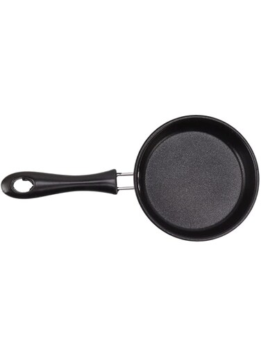 Breakfast Pan, Mini Fry Pan Heat Insulation Easy To Clean Long Handle Electroplated 12cm Stainless Steel for Kitchen ()