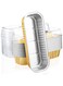 Gold Cupcake liners with Lids, 25pcs 6.8oz 6.5"x2.5"x1.2" Aluminum Disposable Ramekins Pan Tin with Lids，Cupcake Baking Cups Containers Wrappers, Dessert Cheesecake Creme Brulee Ramekins Pan