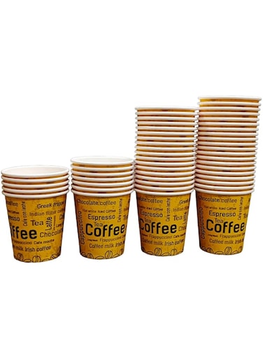 Saqopack- 6.5 OZ DISPOSABLE PAPER CUP FOR HOT TEA,COFFEE, KARAK CUPS, FOR HOME OR OFFICE USE - 50 CUPS
