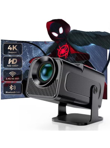 Smart Projector Built-in Android TV with Wifi and Bluetooth, Instant Keystone Correction, Projector Speakers.