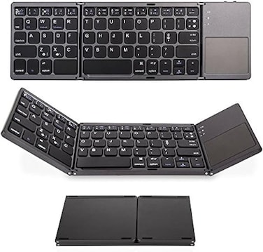 Foldable Bluetooth Keyboard With Number Pad US Layout Mini Bluetooth Keyboard For Mobile Tablet Laptop Wireless Rechargeable Keyboard Compatible