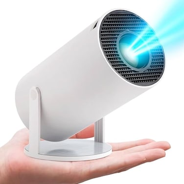 Projector Smart 4K Portable Projector &ndash; 200" Android WiFi Bluetooth Movie Projector with Auto Keystone &amp; Flip Round Design