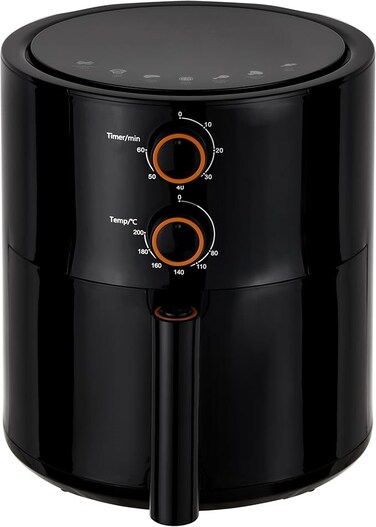 Air Fryer 4.0 L Pot, Non-Stick Coating, with Vortex Frying Technology/Multiple Function, 1-60 Min Timer, Temperature 80-200 Degree Celsius, Black