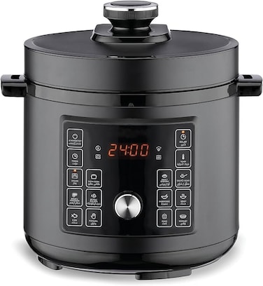 Pressure Cooker, Electric Pressure Cooker 8L Smart Steam Pot 16-in-1 Multifunctional Programmable Multicooker, Steamer, Rice Cooker, Slow Cooker, Saute Pot, Soup, Yogurt, Cake, Black