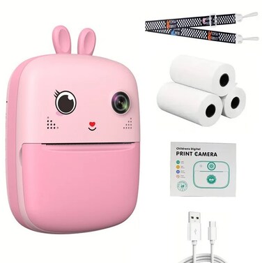 2.4 Inch Kids Instant Print Camera Thermal Printing Toy Camera with Fun Filters, Rechargeable Battery &amp; Paper Roll for Creative Photography