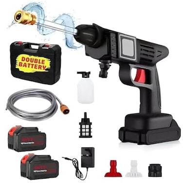 High Pressure Car Washer &ndash; Cordless Power Washer with Rechargeable Battery, Adjustable Nozzle &amp; Shampoo Bottle for Car, Bike &amp; Outdoor&nbsp;Cleaning
