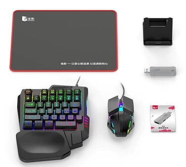 5-in-1 Mobile Gaming Combo Pack, Game Keyboard &amp; Mouse for X8, X8 Pro, X8 Pro Max, Fast Response Gaming Controller&nbsp;Kit