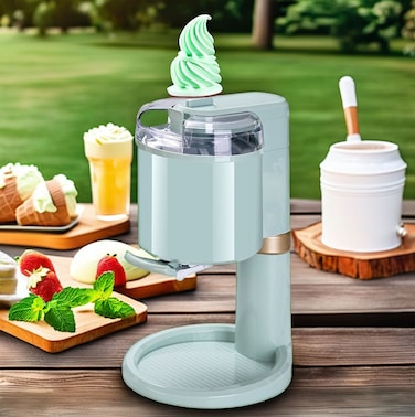 Ice Cream Machine Household Homemade Fruit Yogurt Ice Cream Maker IL Food-Grade Liner for Kids Visible 10 MIN Make Ice Cream