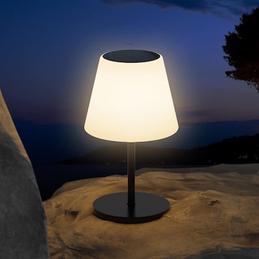 Table Lamp Outdoor Table Lamp with Light Sensor, Dimmable Warm White and RGB LED Table Lamp