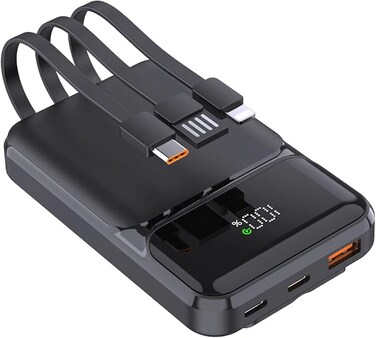 Dual Fast-Charge Power Bank with 10,000mAh, USB-C PD &amp; QC 3.0 &ndash; Portable High-Speed Charger for Smartphones &amp; Tablets
