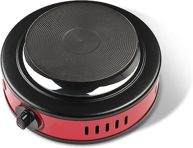 Portable Electric Hot Plate, 500W Adjustable Thermostat, 106mm Single Burner Cooker for Tea, Coffee &amp; Light Cooking